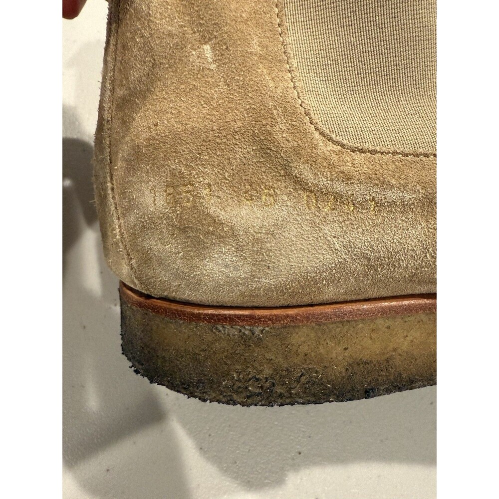Common Projects Chelsea Boots Men US 13/EU 46 Tan Suede Minimalist PullOn Travel - Picture 8 of 8